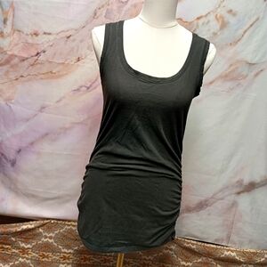 Yoga Ruched Black Tunic Tank